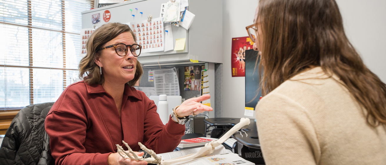 Amy Kimball with student